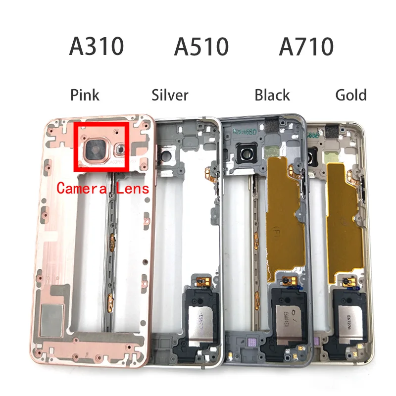Передняя рамка ЖК дисплея для Samsung Galaxy A3 A5 A7 2016 A310F A510F A710F средняя Корпус Запасные