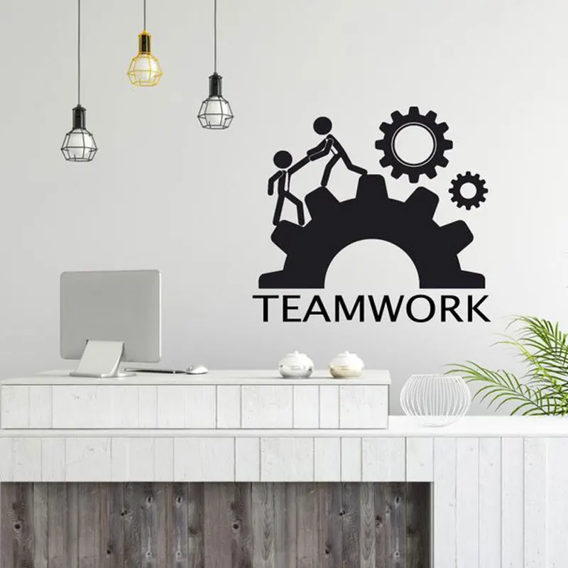 

Modern Teamwork Motivation Decor For Office Wall Sticker Pvc Removable Waterproof Home Decoration Accessories 3252