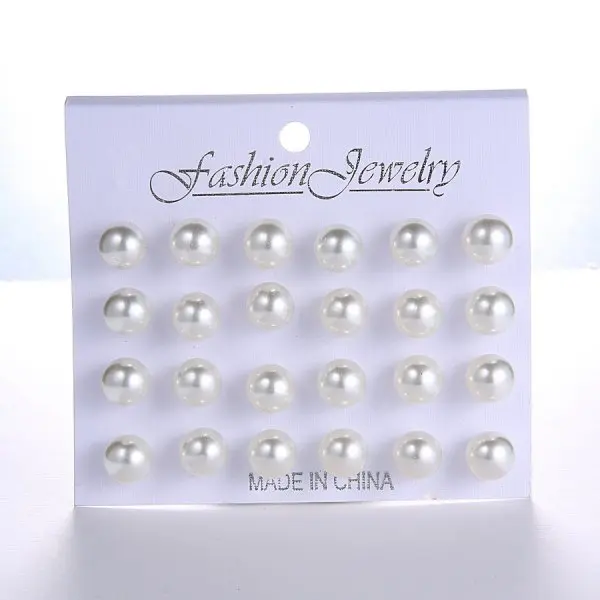 Модные 12 пар/компл. имитация Серьги с жемчугом для Для женщин ювелирные изделия Bijoux(украшения своими руками), серьги-гвоздики - Окраска металла: 3