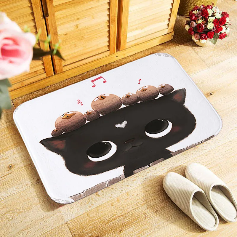 С рисунком кота 40x60 см наружный входной коврик маленький для детской спальни