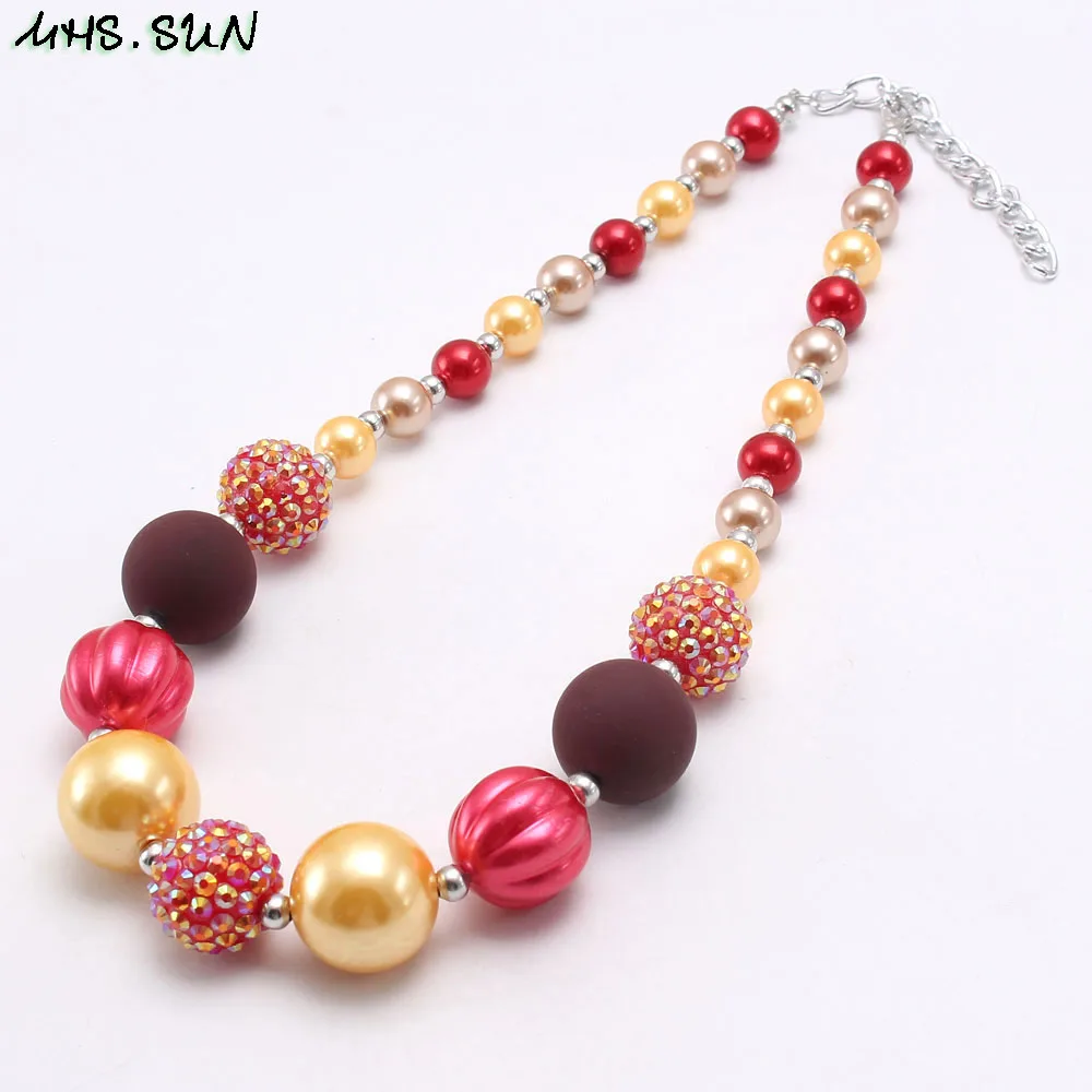 one necklace MHS. SUN, 1 шт., Модное детское ожерелье и браслеты с бусинами, для девочек, для детей, сделай сам, ювелирное изделие, ожерелье на День Благодарения, подарок - Окраска металла: one necklace