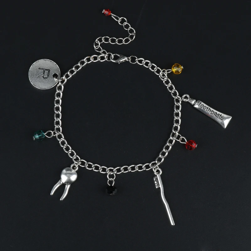 Funny Jewelry Tooth/Toothbrush/Toothpaste Pendants Bangles Bracelets for Women Chain Wristbands | Украшения и аксессуары