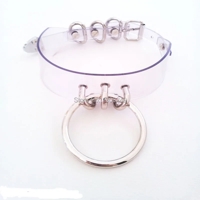 Ошейник из прозрачной кожи с круглым вырезом в стиле Харадзюку|collar punk|gothic choker