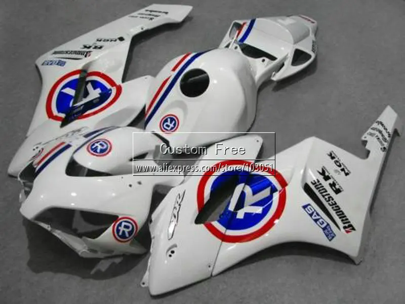 

7gifts Injection fairing kits for Honda 2004 2005 CBR1000RR CBR 1000 RR 04 05 CBR1000 RR white blue line fairings kit