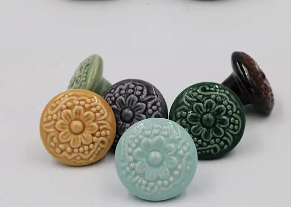 Большие ручки для ящиков ручка кухонного шкафа двери керамическая цветная