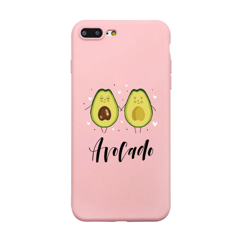 A201785 Милый чехол для телефона, чехол для iPhone XR, 6, 6S Plus, X, 5, SE Plus, чехол, мультяшный, летний, фруктовый, авокадо, розовый, чехол для телефона для iPhone 8, 7 Plus - Цвет: A201785