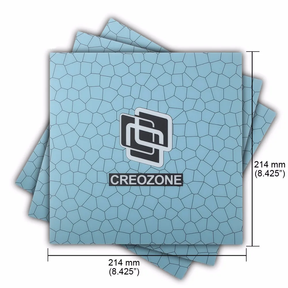CREOZONE 3d принтер синяя кровать постройки поверхности 3d принтер с подогревом кровать пластина простыня 8,4" x 8,42"(214 мм* 214 мм) площадь 3 шт./лот
