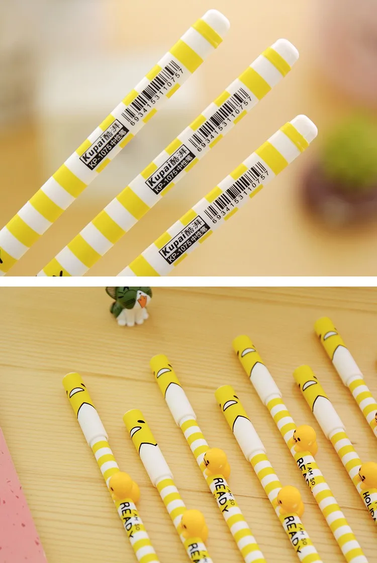 3 шт./партия Kawaii 3D ленивые гелевые ручки для письма Gudetama 0,38 мм черные чернила ручка корейские канцелярские принадлежности офисные школьные принадлежности