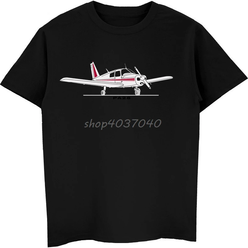 Летняя футболка Aeroclassic PPL Pilot Piper PA28 с принтом самолета Мужская хлопковая коротким