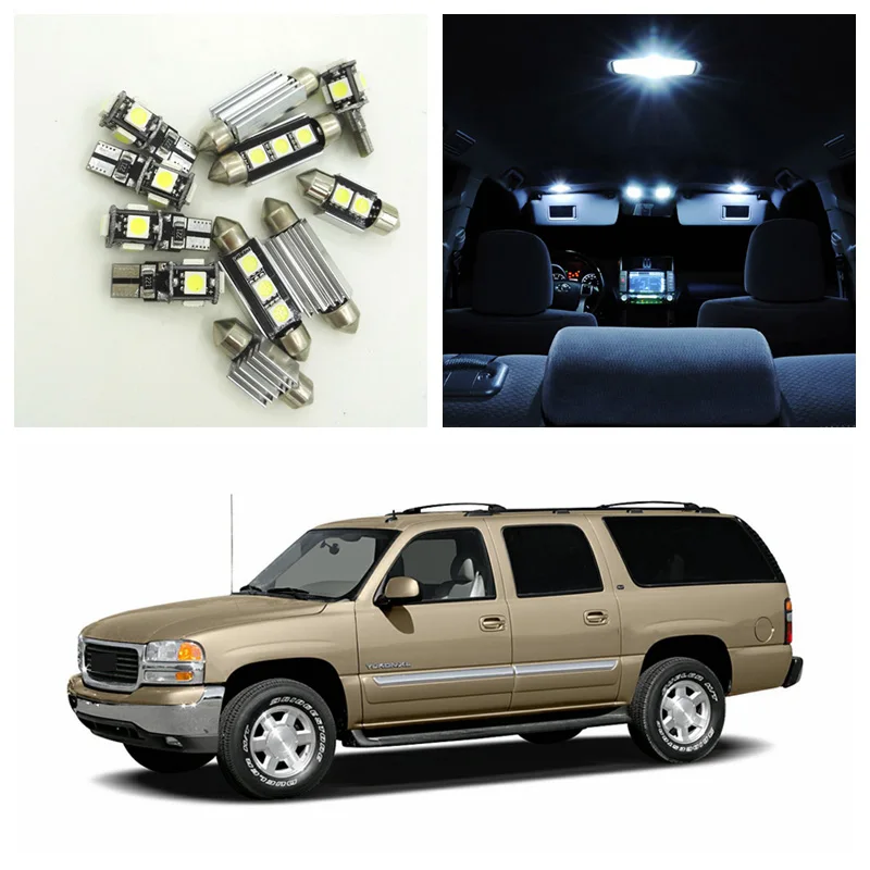 10 шт. белые светодиодсветодиодный лампы s посылка для 2000 2006 GMC Yukon XL 1500 купольная