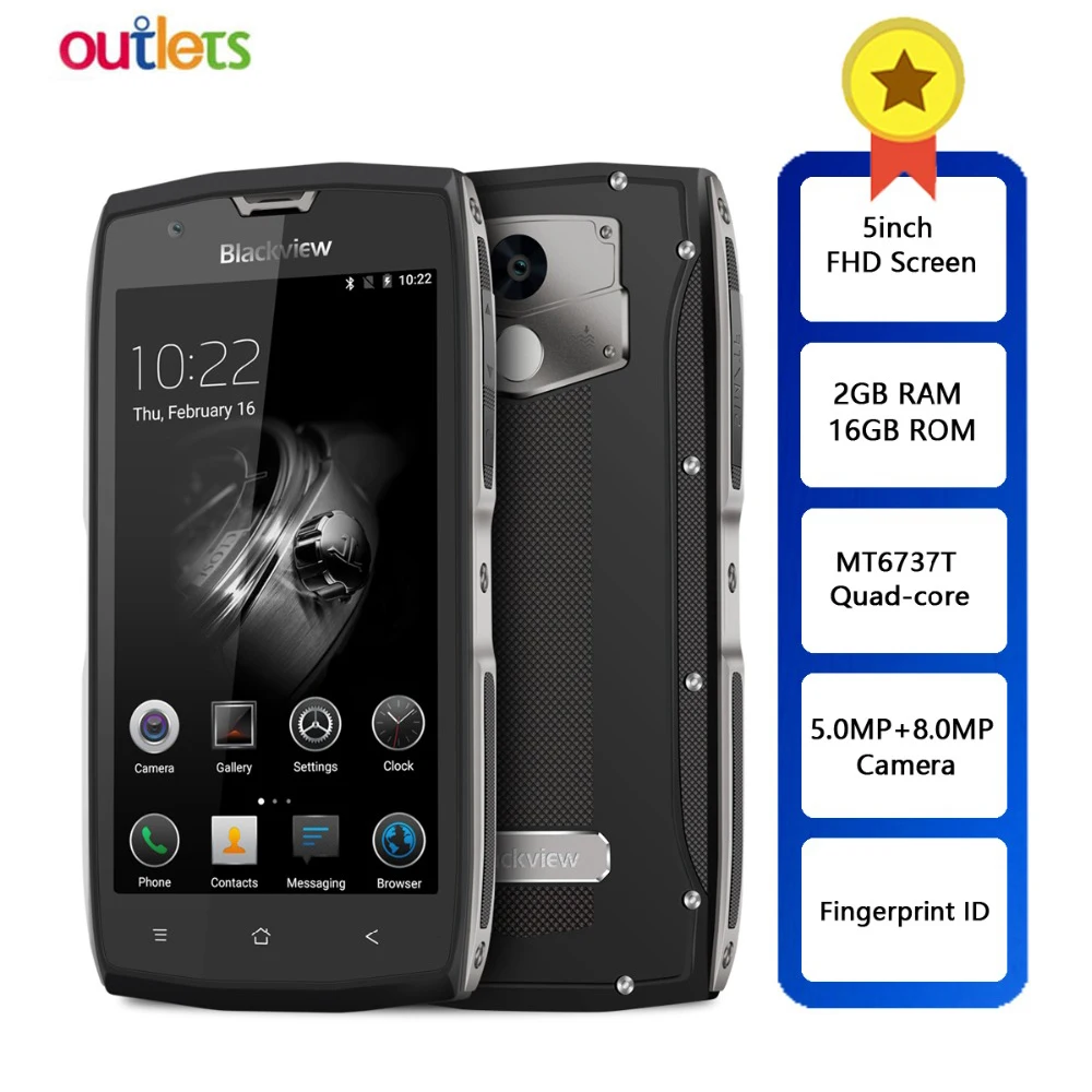 Blackview BV7000 IP68 водонепроницаемый смартфон MT6737T четырехъядерный 2 ГБ + 16 Гб 5 дюймов FHD