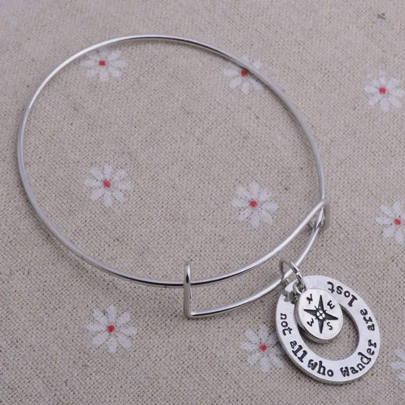 12 шт./лот модный браслет с компасом не все кто бродит теряют талисманы