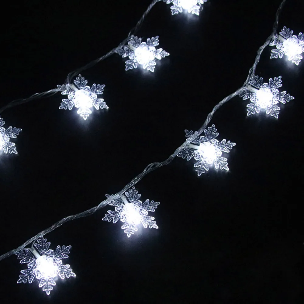 20LED снежинки полые гирлянды свет Рождественская вечеринка Декор лампы Открытый сад орнаменты свадебное украшение kerstverlichting