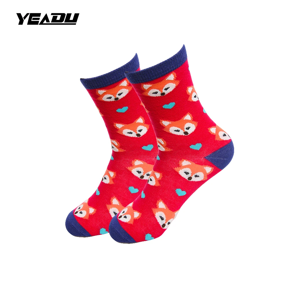 Смешные хлопковые теплые женские носки YEADU осенне-зимние разноцветные Носки с