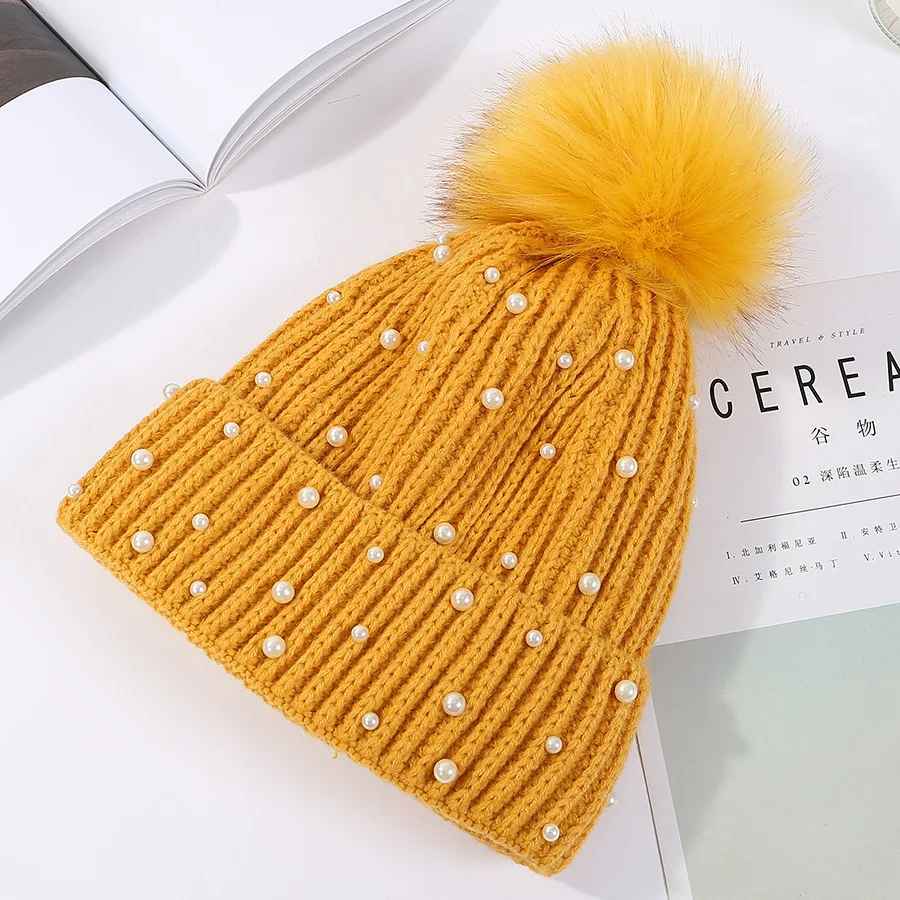 Зимняя однотонная Повседневная Женская Шапка бини для девочек теплые мягкие