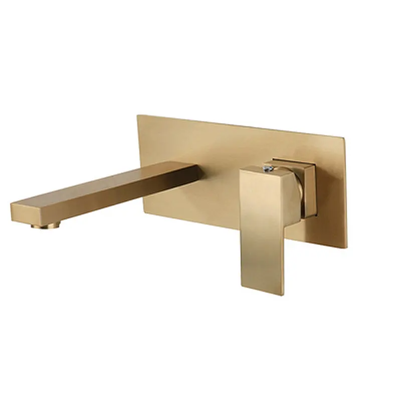 

Basin Faucet Wall Mounted Single Handle In-Wall Hot & Cold Sink Mixer Tap Rotation Bathroom Basin Faucet Black/Golden/Chrome