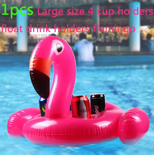 1pc large cup holder Новинка! надувной плавательный бассейн с фламинго для взрослых, гигантский плавательный бассейн, летние водные игрушки, плавающие держатели чашек, быстрая - Цвет: 1pc large cup holder