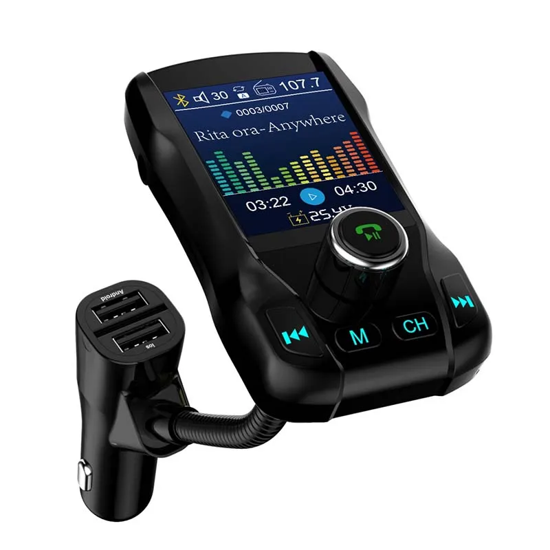 

2019 Автомобильный Bluetooth плеер с двойным USB зарядным устройством, FM-передатчик, Автомобильный MP3-плеер с цветным экраном CSL88