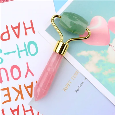 Mixed Rose Quartz Face Rollers Mini Roller Natural Crystal Skin Care Beauty Women Massager Tool Facial Roller Jade Smooth Relax Roller - Цвет: Mixed