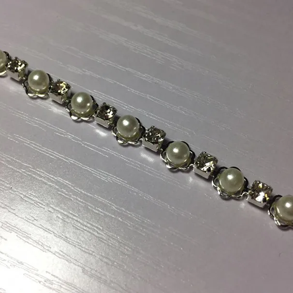5CM DIY Drill chain Кружевная ткань с цветочной вышивкой, Марлевое свадебное платье со шлейфом, юбка для куклы 21 см, одежда для дивана, Швейные аксессуары - Цвет: 5CM DIY Drill chain