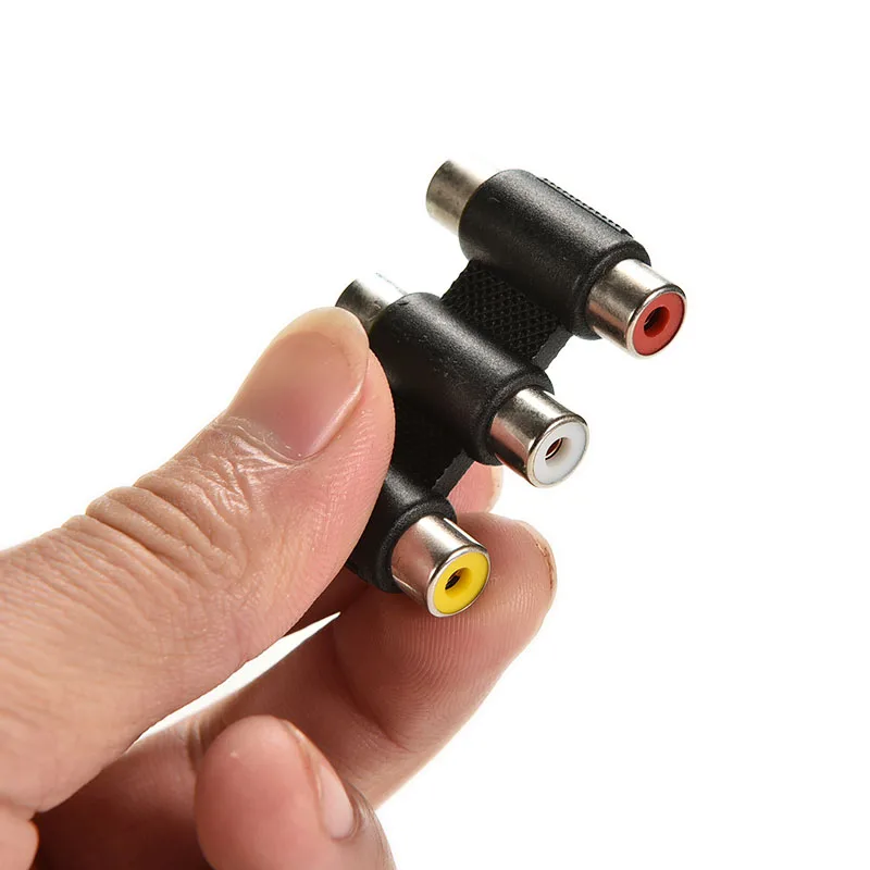 1 шт. аудио видео разъем 3 RCA переходник мини 3RCA адаптер Мама мама