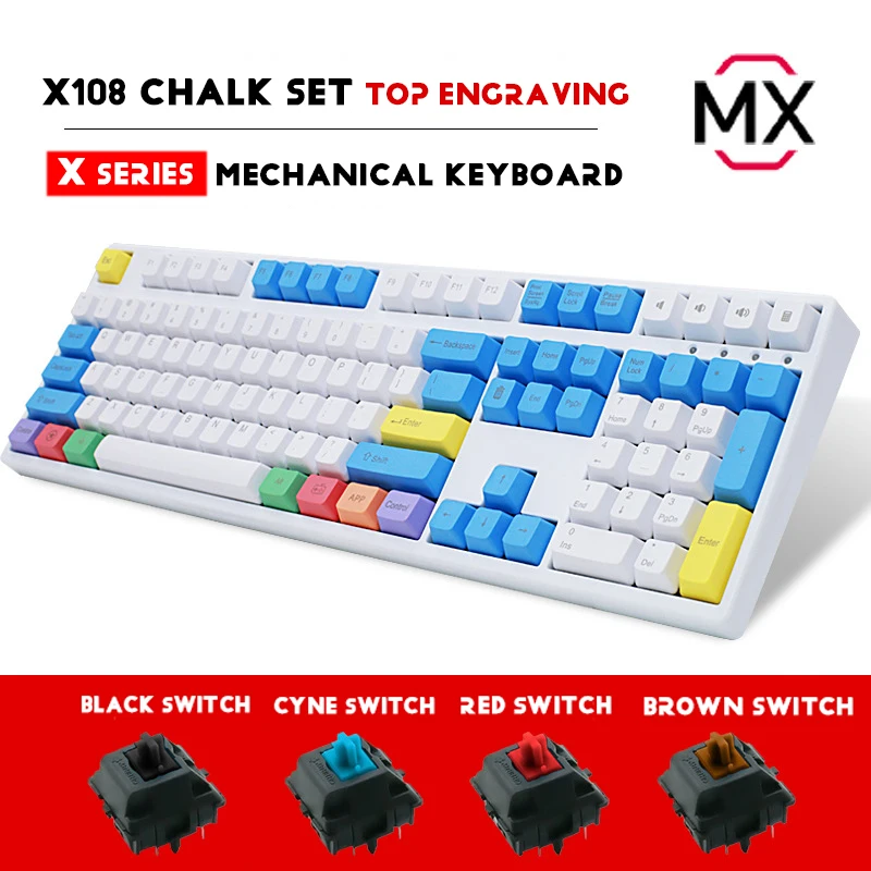 X87/108 PBT лазерная гравировка Keycaps Cherry MX механическая клавиатура Классическая