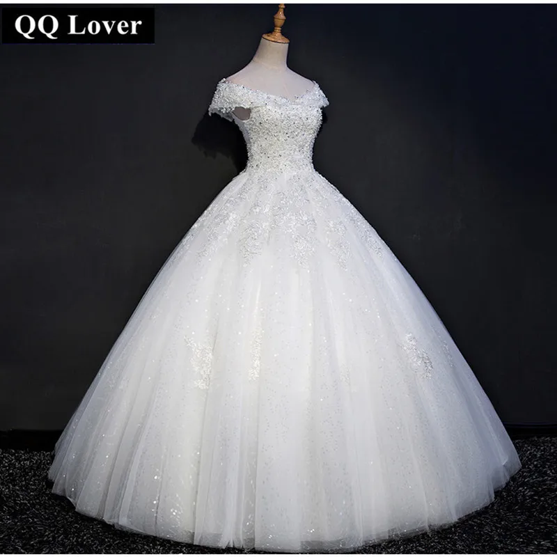 Кружевное бальное платье QQ Lover с вырезом лодочкой для свадьбы 2019|lace wedding dress|wedding