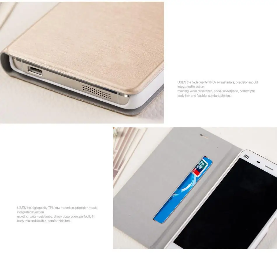 Чехол для Xiaomi mi4 Роскошный кошелек с отделением карт винтажный кожаный чехол