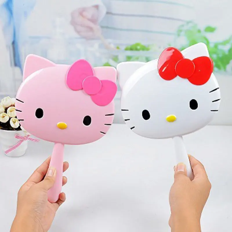 4 шт. зеркало hello kitty портативное зеркало для макияжа Espelho De Maquiagem ручное косметическое зеркало розовый белый 16,5*25 см