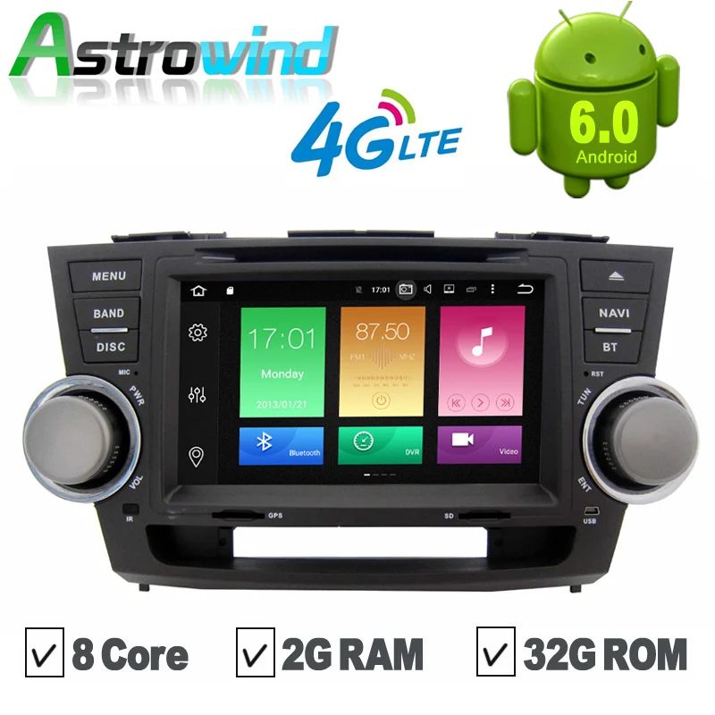 8 ядер 2G RAM 32G ROM Android 6 0 GPS навигационная система DVD стерео медиа авто радио для Toyota