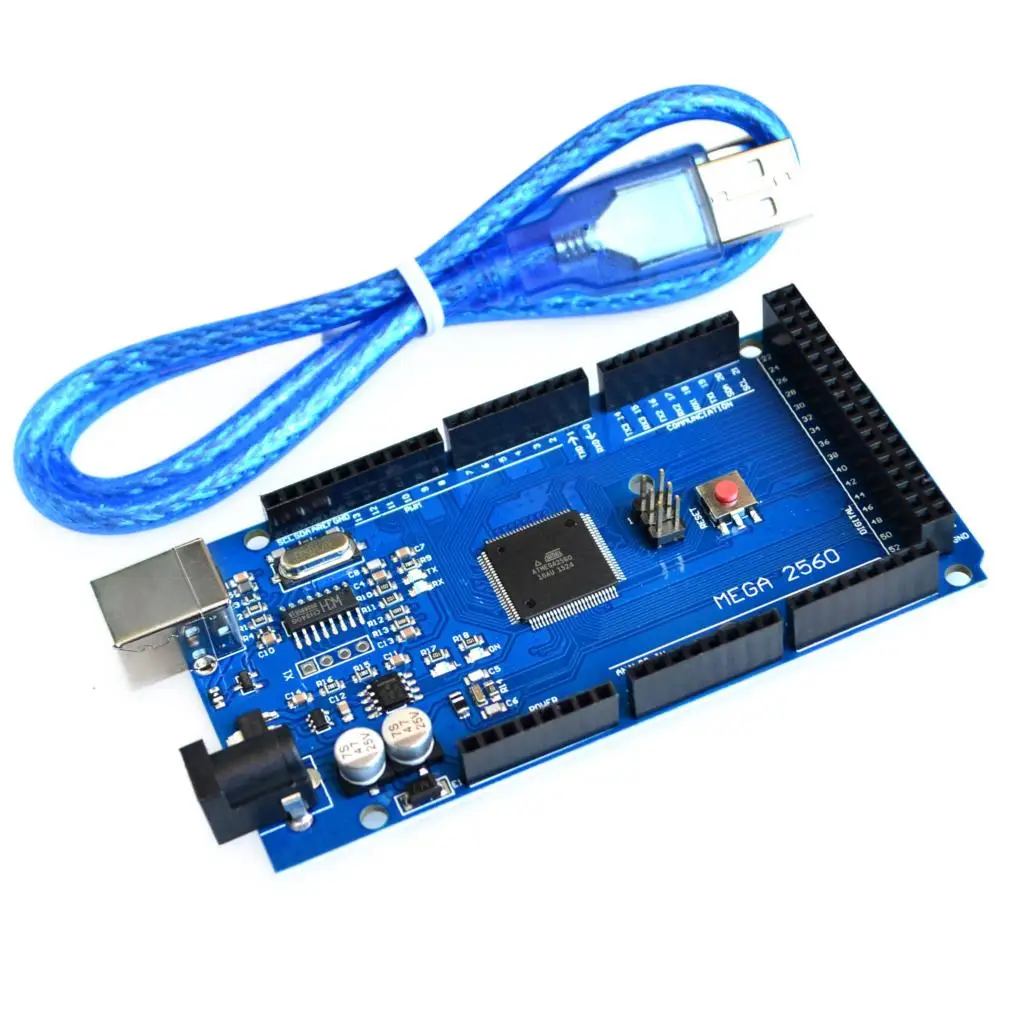 10 компл./лот Mega2560 REV3 ATmega2560 16AU доска + USB кабель совместимый для arduino (Мега 2560 R3)|board