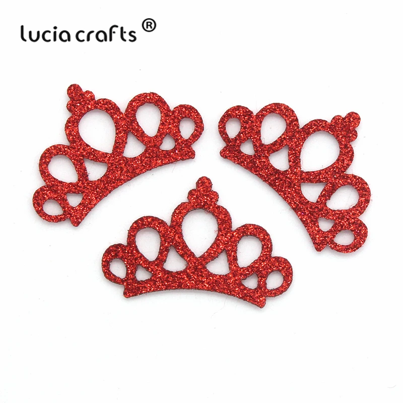 Lucia crafts, 10 шт./12 шт., 27*45 мм, нетканый материал, корона, детская лента для волос, шпилька, головной убор, украшения, сделай сам, ручная работа, аксессуары L0621