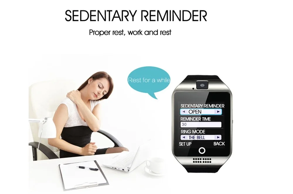 Bluetooth Смарт часы Q18 с камерой Facebook Whatsapp Twitter Синхронизация SMS Smartwatch поддержка SIM TF карты для IOS Android