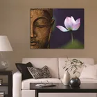 Большая холщовая рама, картина, 1 панель, Будда для спальни, лотос, печатная Модульная картина для гостиной, домашнее настенное украшение