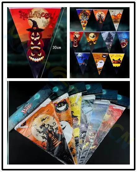 Украшения для вечеринки на Хэллоуин гирлянда флаги тыква призрак ведьма