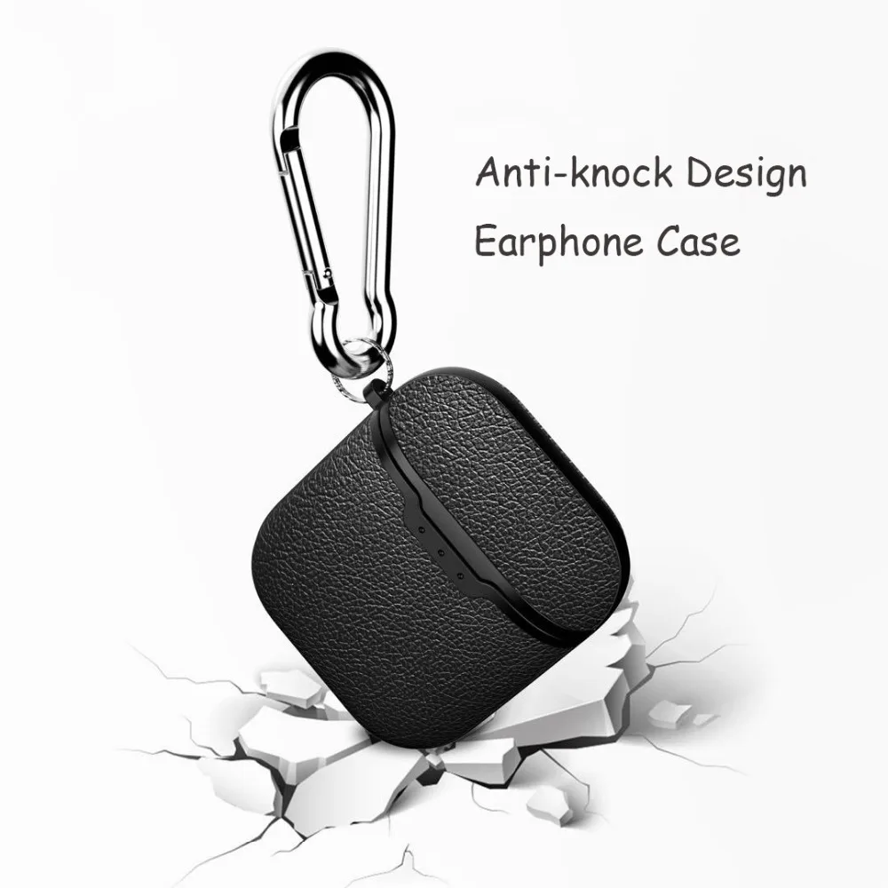 Чехол-сумка из кожи личи для Apple AirPods, Bluetooth, беспроводные наушники, мягкий мужской чехол для Air Pods, чехол для гарнитуры, зарядная коробка, чехлы