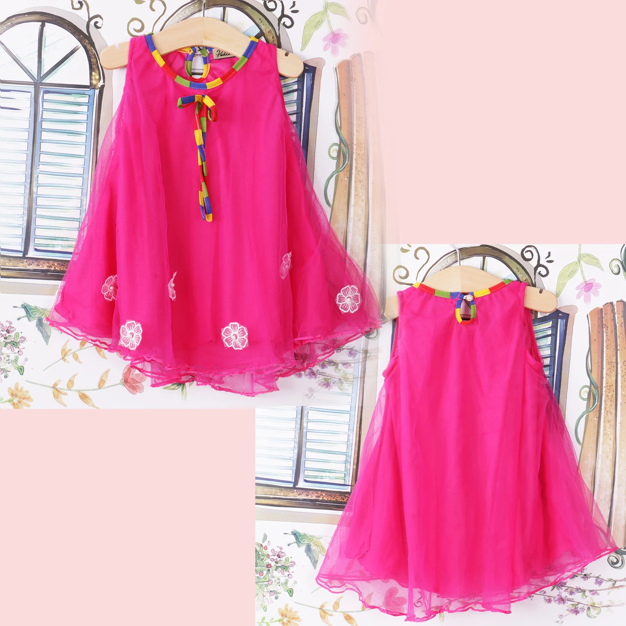 2018 Summer Kids Girls Toddler Princess Sleeveless Floral Rose Ruffle Bow Dress Cute Clothes SS | Детская одежда и обувь