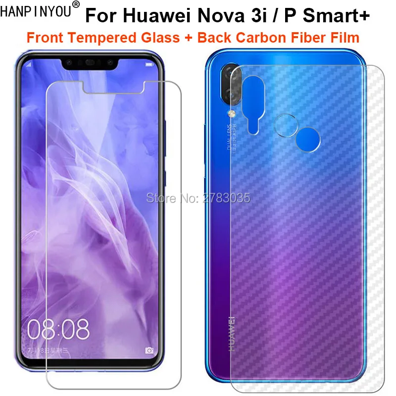 Для Huawei Nova 3i / P Smart Plus 2 шт. = мягкая задняя пленка из углеродного волокна +