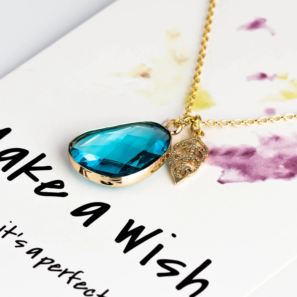 Кристаллическое ожерелье с подвеской Lucky Eye геометрическое красочное каплей