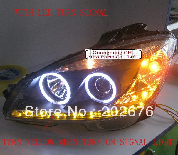 08 11 W204 C180 C200 C230 C260 C300 для BENZ ГЛАЗА АНГЕЛА Фары V2 светодиодный дневной свет сигнал