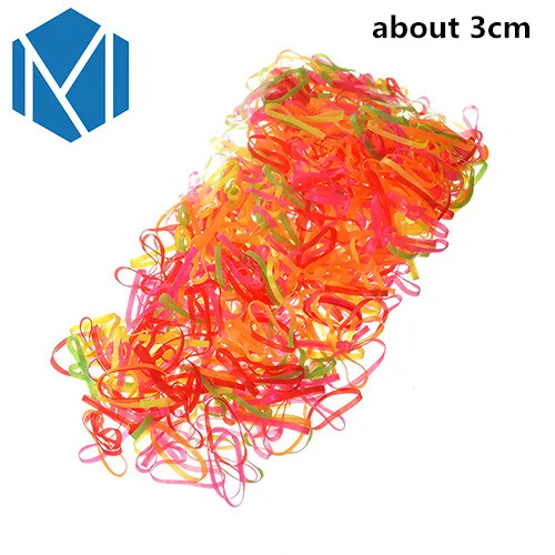 M MISM 600 шт Одноразовые эластичные ободки для волос для детей, детские аксессуары резинки для волос резинка для волос Резиновая лента - Цвет: color 5