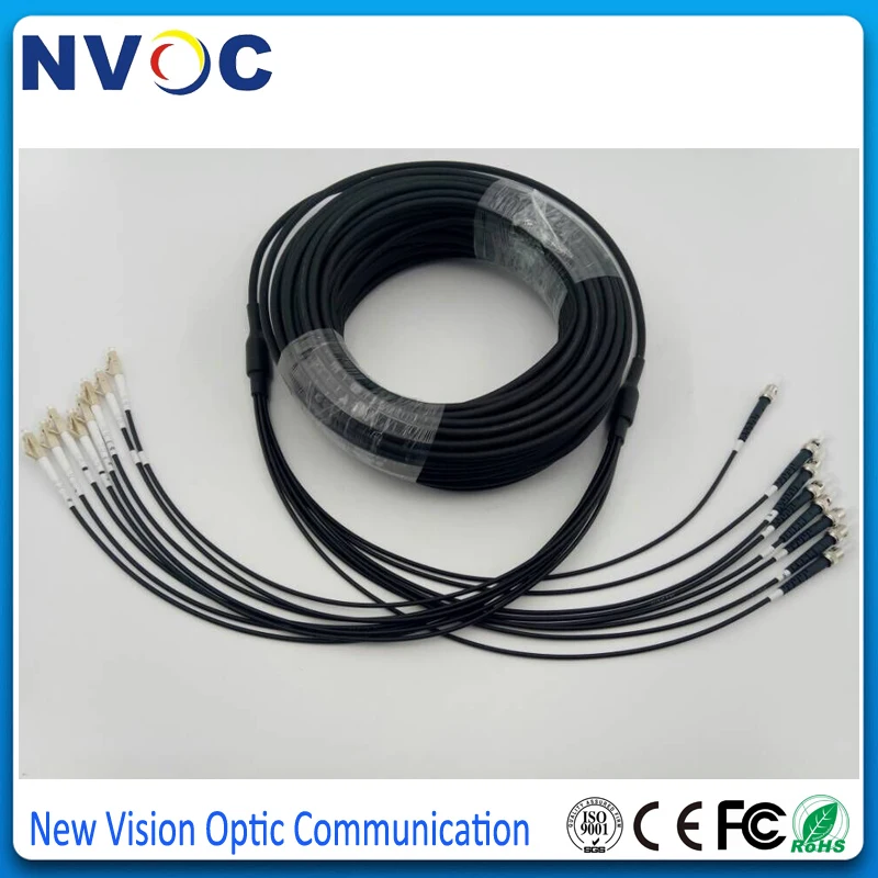 100 м 8 ядер SM 9/125 ПВХ оболочка ST/UPC-LC/UPC FC SC ST LC UPC бронированный неitube наружный