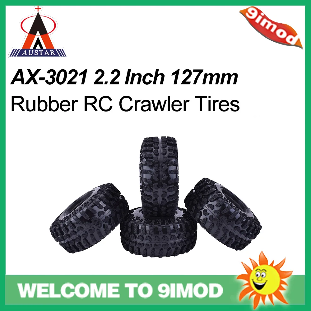 

4Pcs AUSTAR AX-3021 2.2Inch Rubber Tires Tyre for 1/10 Axial SCX10 90056 90045 RC Car