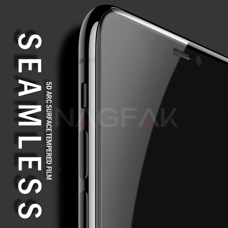 NAGFAK 6D закругленные края Полное покрытие экрана протектор для iPhone XS Max XR X 0,27 мм закаленное стекло для iPhone X 10 стеклянная пленка
