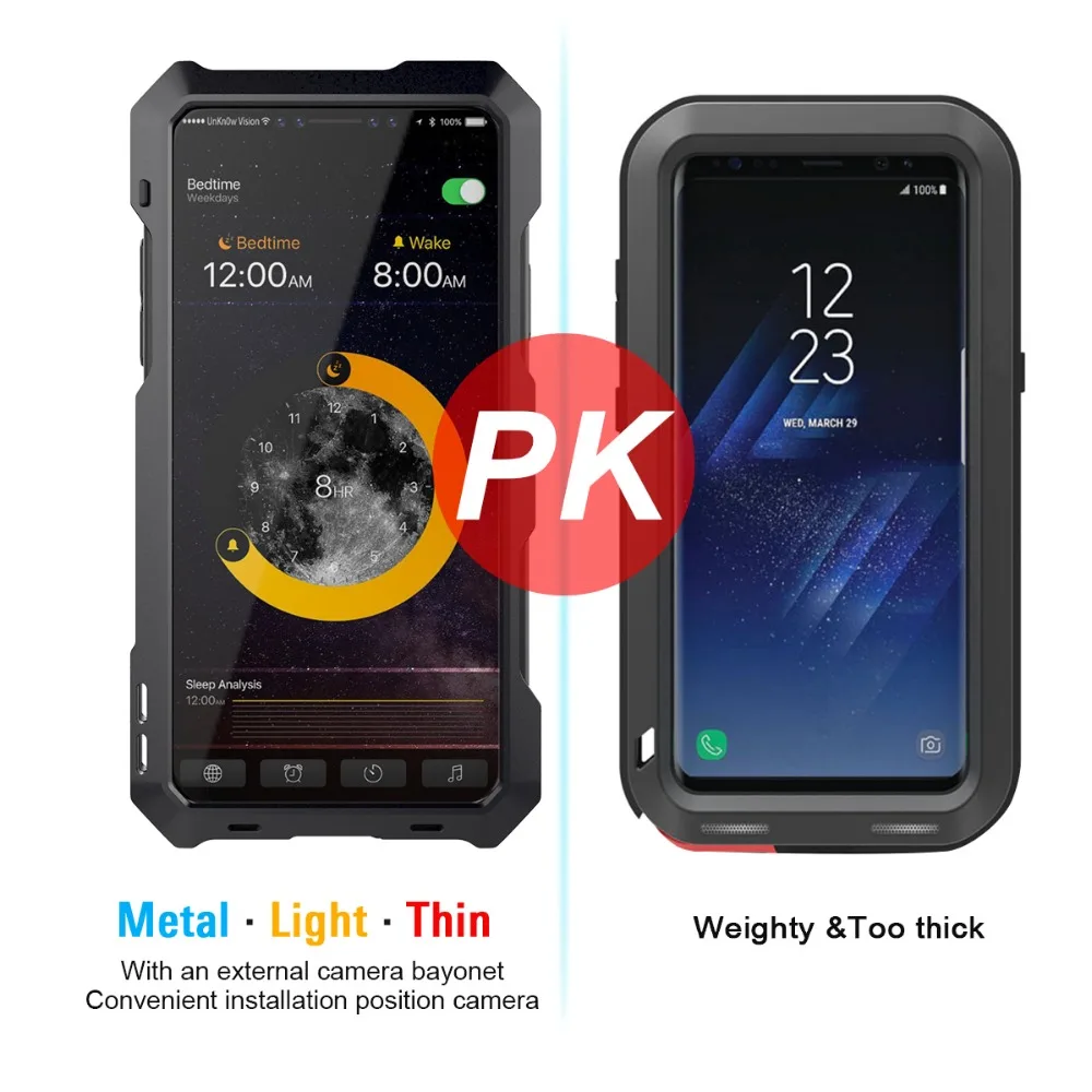 Металлический чехол для IPhone 7 противоударный водонепроницаемый смартфон крышку