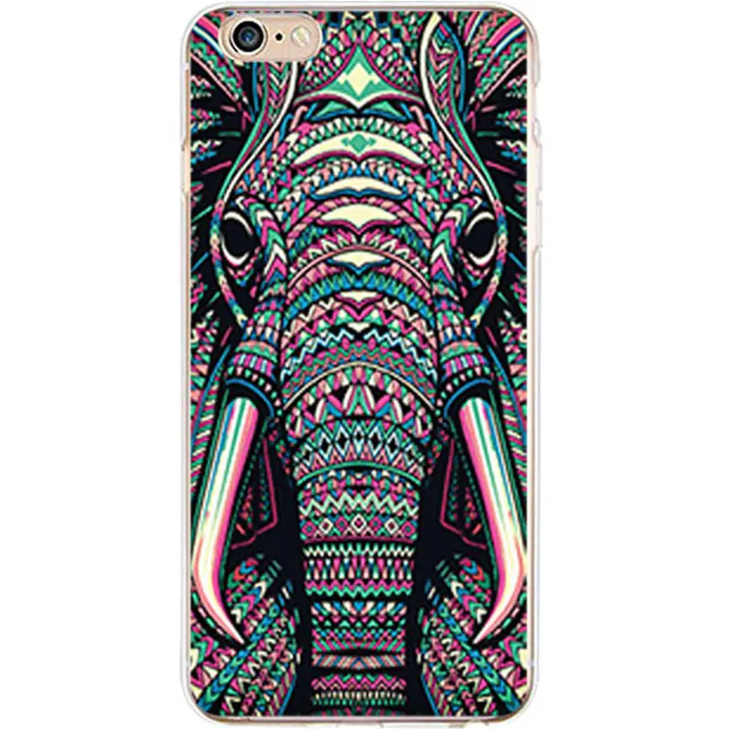 Для iPhone 6 6s 7 8 plus x TPU прозрачный чехол для телефона животное тигр слон стежка