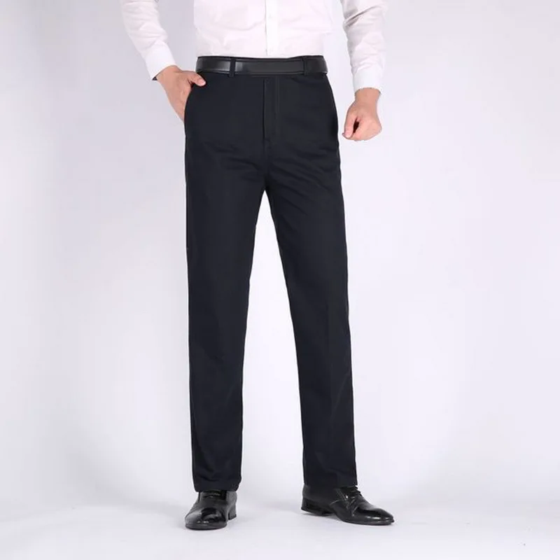 SHUJIN PuimentiuaAutumn Solid Loose Straight Men's Casual Pants Long Trousers Waist Pants Men Plus Size Cotton pantolon erkek