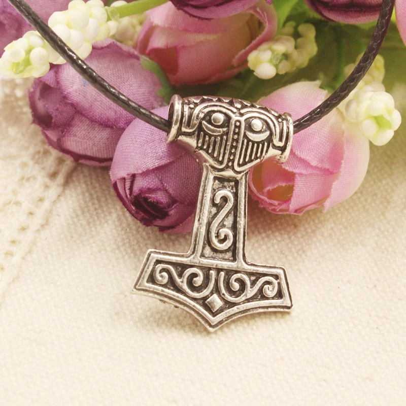 Хит миф Thor's Hammer Norse Magic Mjolnir Оловянное ожерелье в стиле готика панк Винтаж