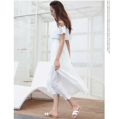 2019 летнее длинное шифоновое платье женское элегантное пляжное трапециевидной