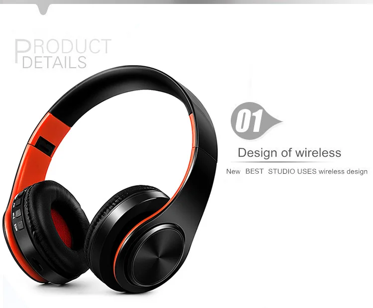 Новые золотые Bluetooth наушники беспроводные стерео гарнитуры наушники с микрофоном/TF картой